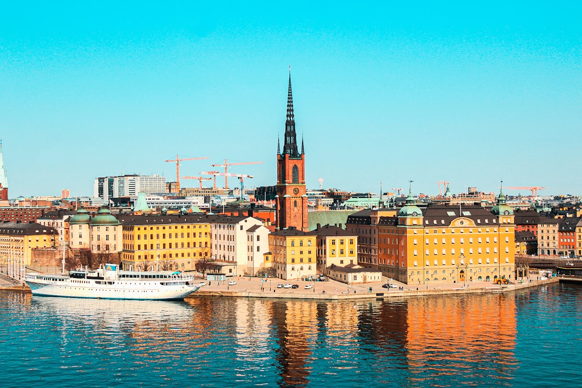 Stockholm old town waterfront at dusk