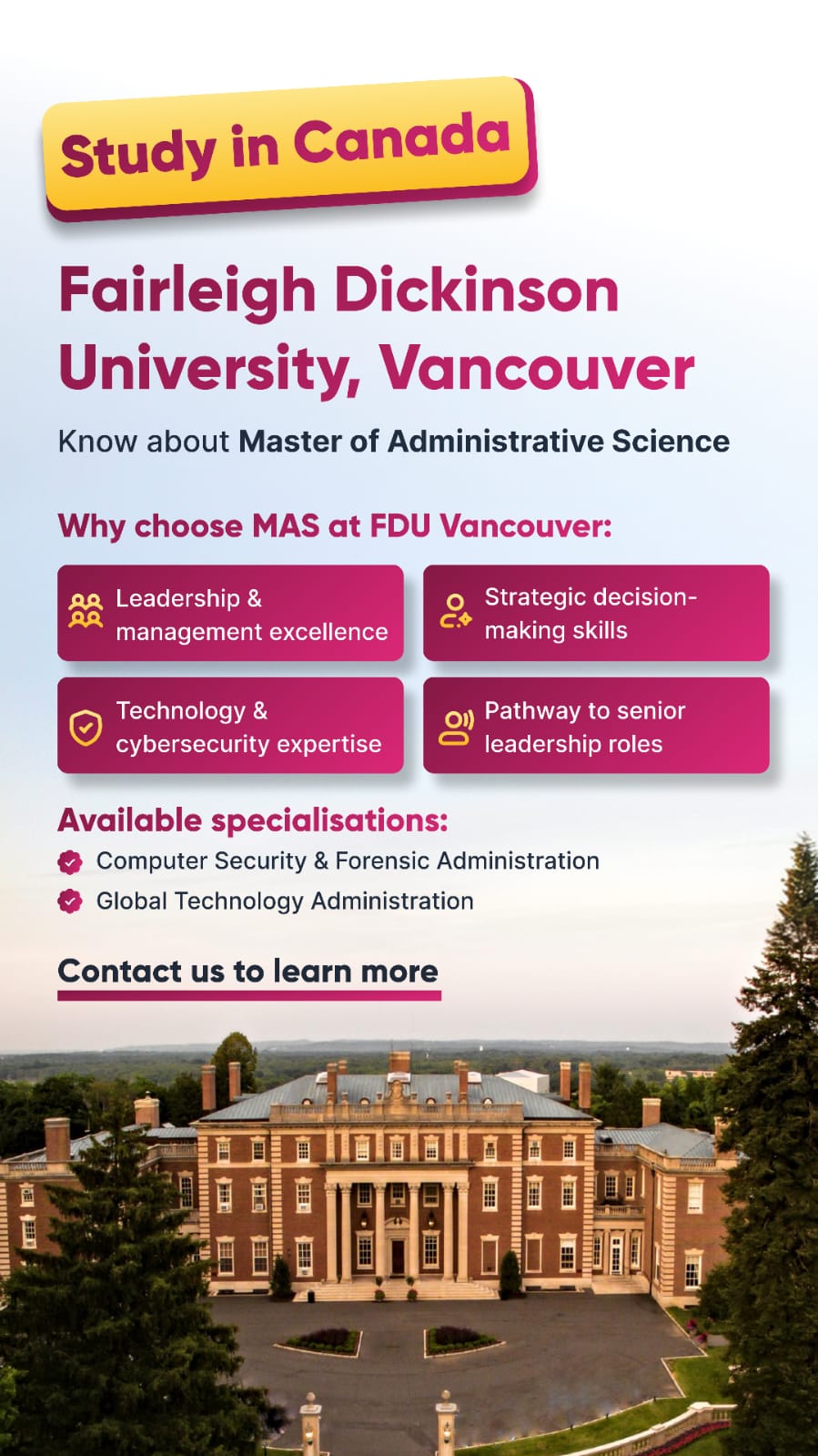 Fairleigh Dickinson University Vancouver study information